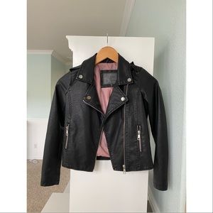 Girls Faux Leather Lined Jacket